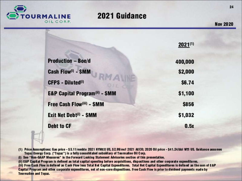 Corporate Presentation   January 2021 – Tourmaline Oil Corp. – slide 24