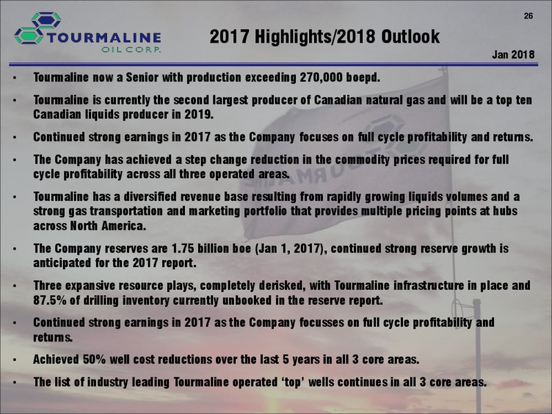 January 2018 Corporate Presentation – Tourmaline Oil Corp. – slide 26