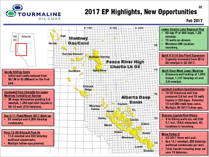 January 2018 Corporate Presentation – Tourmaline Oil Corp. – slide 32