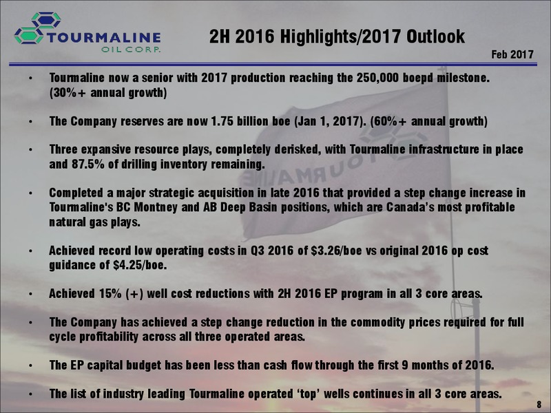 February 2017 Investor Day – Tourmaline Oil Corp. – slide 70