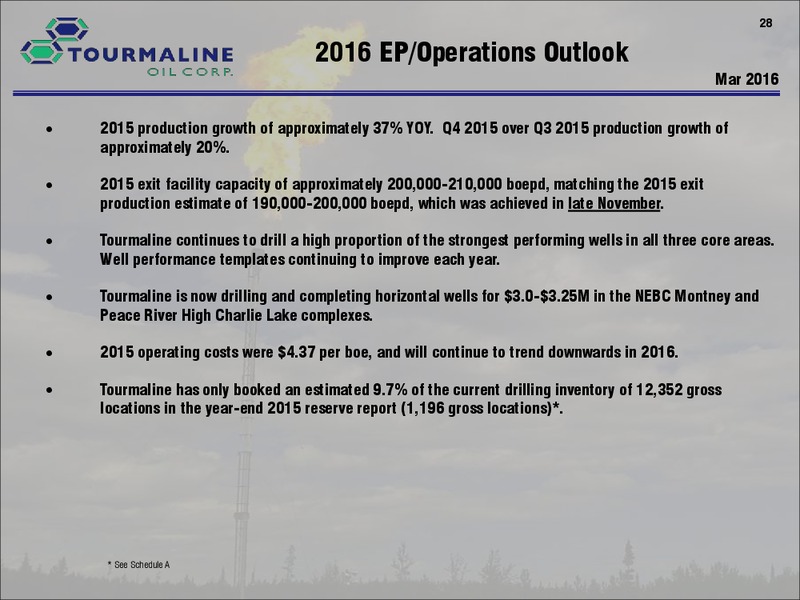 April 2016 Corporate Presentation – Tourmaline Oil Corp. – slide 28