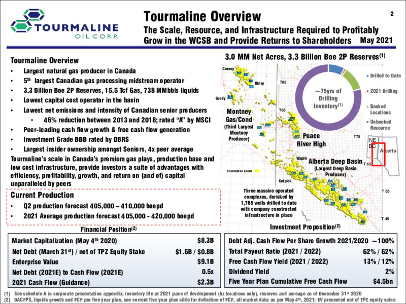 May 2021 Corporate Presentation – Tourmaline Oil Corp. – slide 2