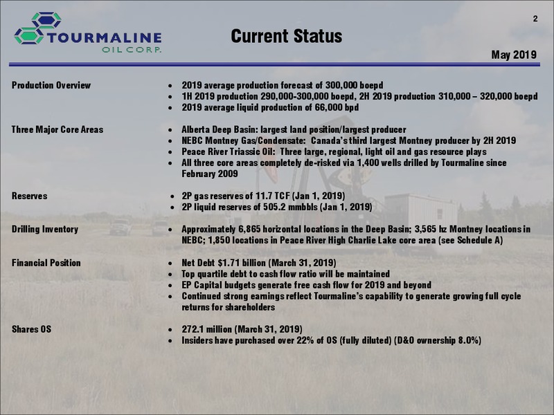 May 2019 Corporate Presentation – Tourmaline Oil Corp. – slide 2