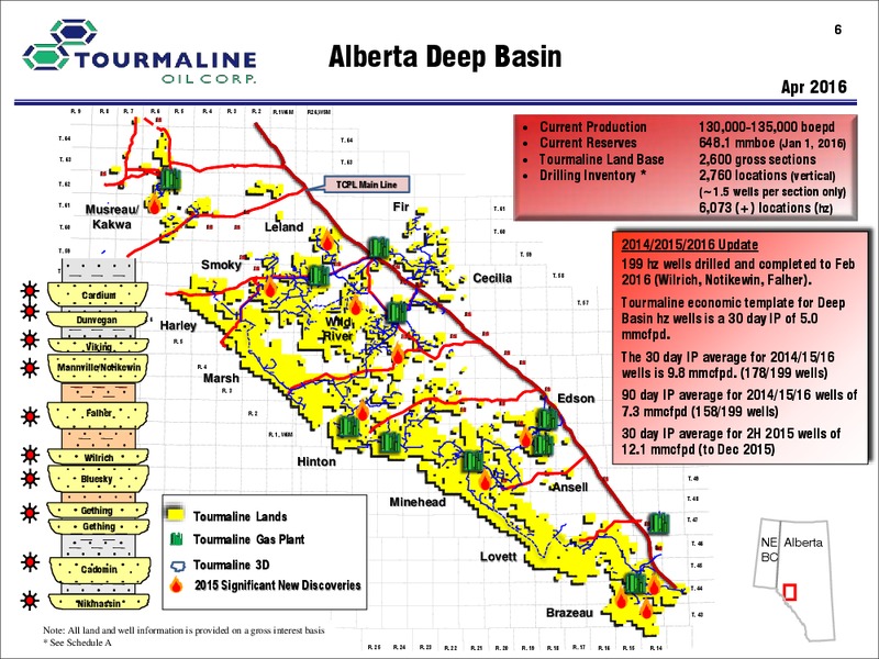 June 2016 Corporate Presentation – Tourmaline Oil Corp. – slide 6