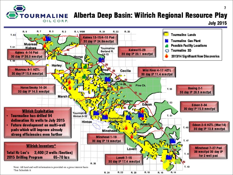 JULY 2015 CORPORATE PRESENTATION – Tourmaline Oil Corp. – slide 7