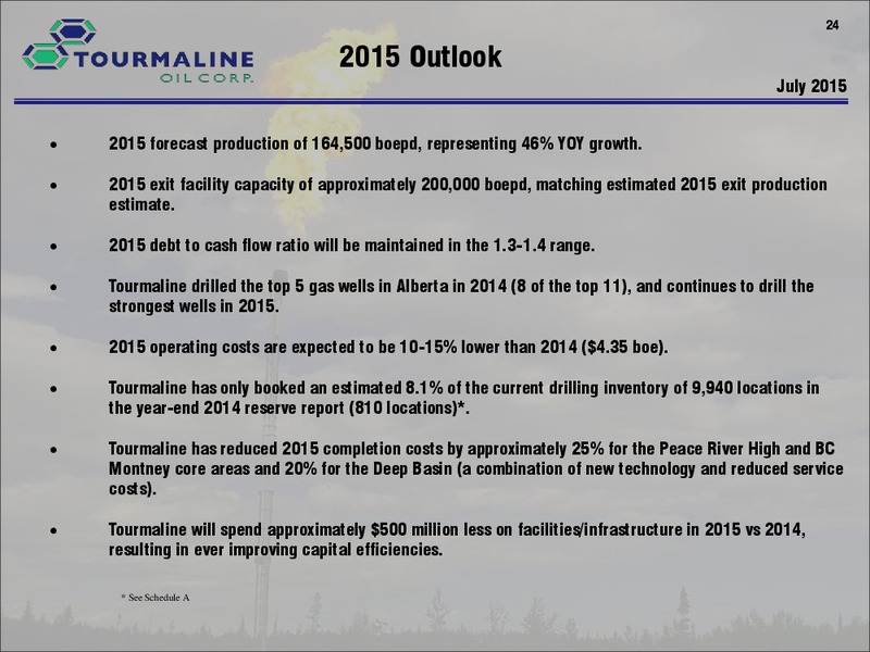 JULY 2015 CORPORATE PRESENTATION – Tourmaline Oil Corp. – slide 24