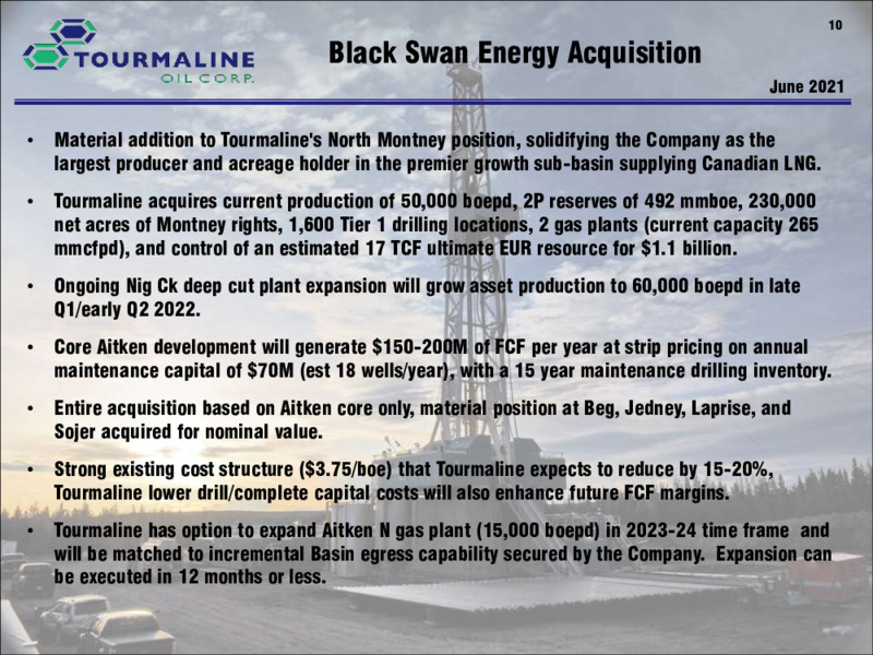July 2021 Investor Presentation – Tourmaline Oil Corp. – slide 10