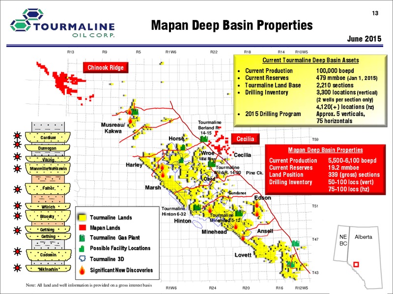 July and August 2015 Investor Presentation – Tourmaline Oil Corp. – slide 13