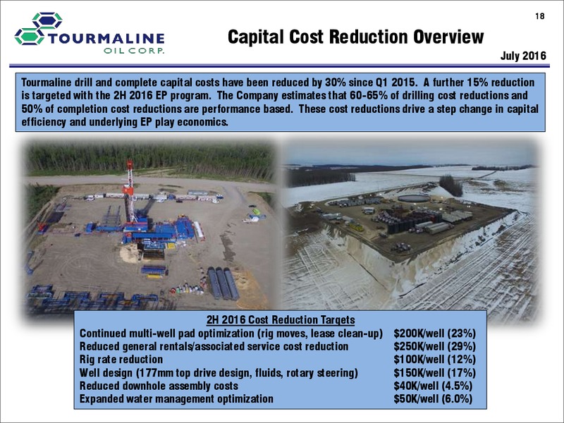 September 2016 Corporate Presentation – Tourmaline Oil Corp. – slide 18