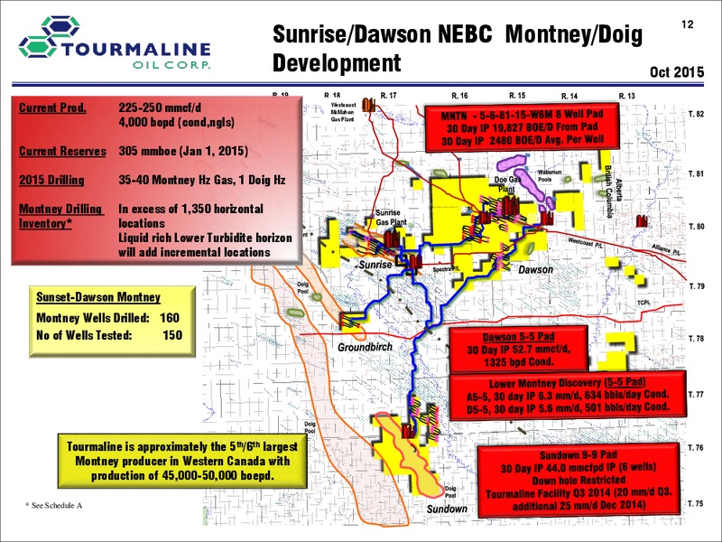 October 2015 Corporate Presentation – Tourmaline Oil Corp. – slide 12
