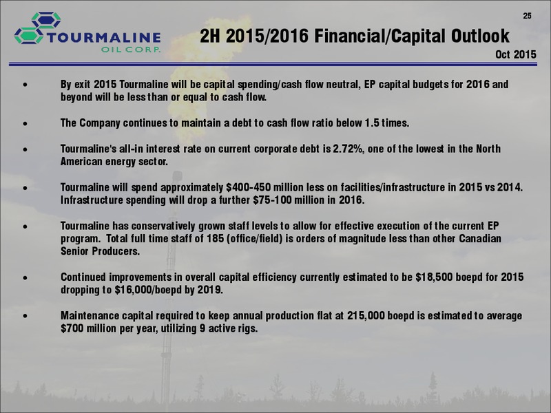 October 2015 Corporate Presentation – Tourmaline Oil Corp. – slide 25