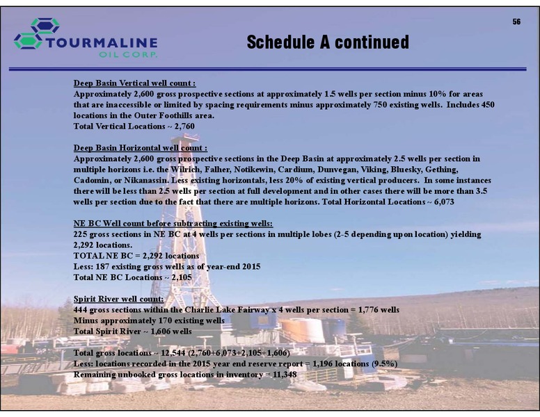 November 2016 Corporate Presentation – Tourmaline Oil Corp. – slide 56
