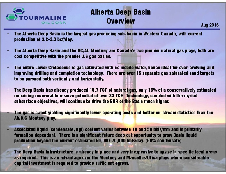 November 2016 Investor Presentation – Tourmaline Oil Corp. – slide 33