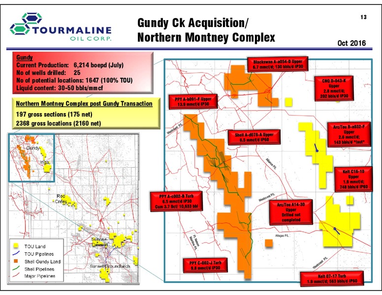 December 2016 Corporate Presentation – Tourmaline Oil Corp. – slide 13