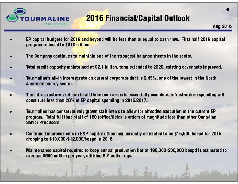 December 2016 Corporate Presentation – Tourmaline Oil Corp. – slide 46