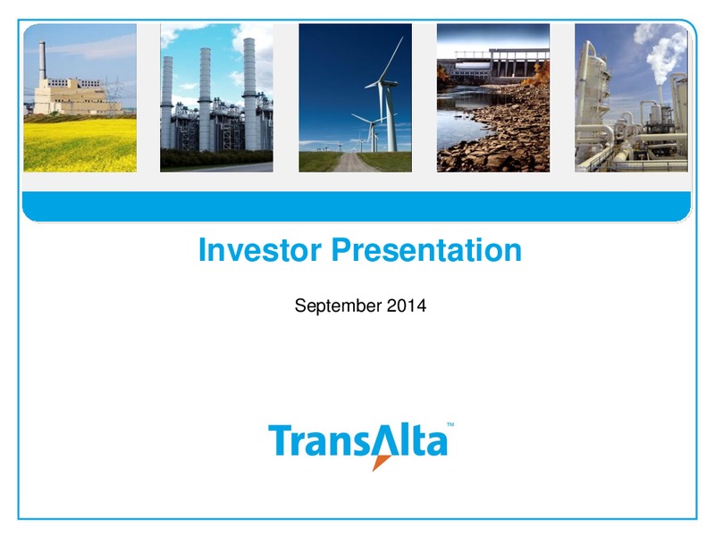 Investor Presentation – Transalta Corp. – slide 1
