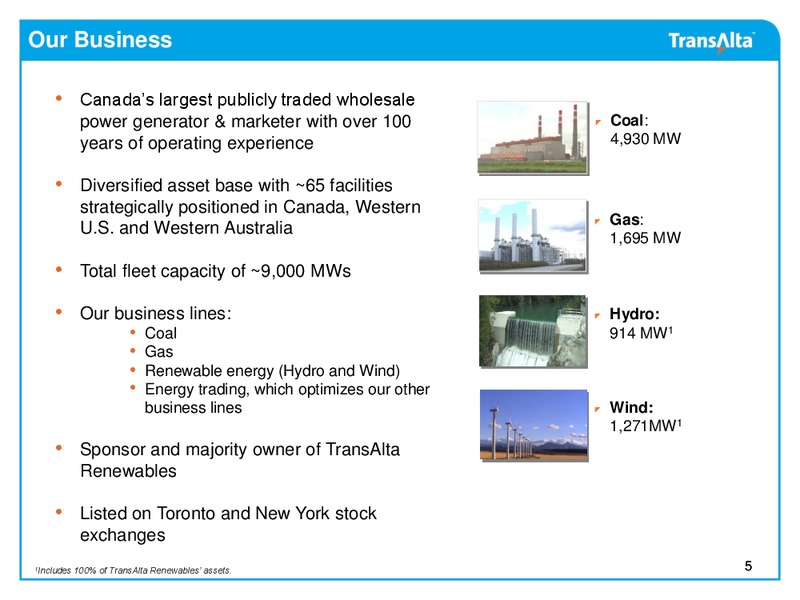 Investor Presentation – Transalta Corp. – slide 4
