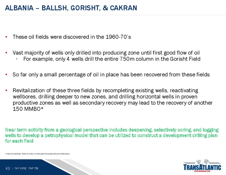 JUNE 2015 ANNUAL MEETING – Transatlantic Petroleum Ltd. – slide 42