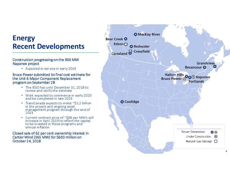3Q 2018 Earnings Presentation – Transcanada Corp. – slide 8