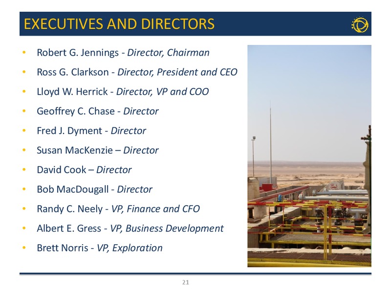 January 2016 Investor Presentation – Transglobe Energy Corporation – slide 20