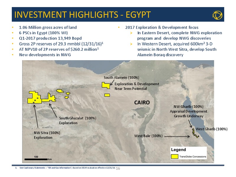 May 2017 Corporate Presentation – Transglobe Energy Corporation – slide 15