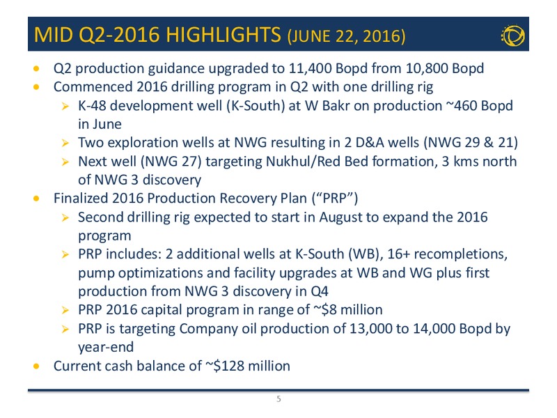 July 2016 Corporate Presentation – Transglobe Energy Corporation – slide 4