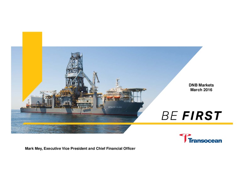 DNB Markets – Transocean Ltd. – slide 1