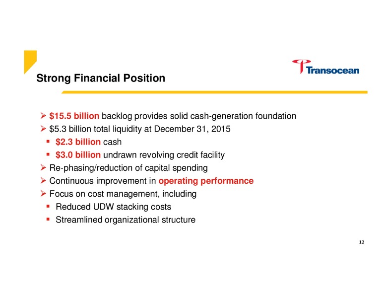 March 2016 Investor Presentation – Transocean Ltd. – slide 11