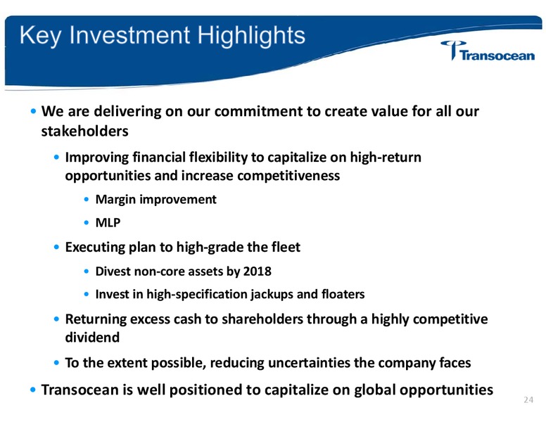 HOWARD WEIL ENERGY CONFERENCE – Transocean Ltd. – slide 23