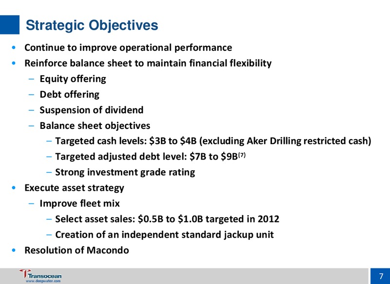 UBS GLOBAL OIL AND GAS CONFERENCE – Transocean Ltd. – slide 6