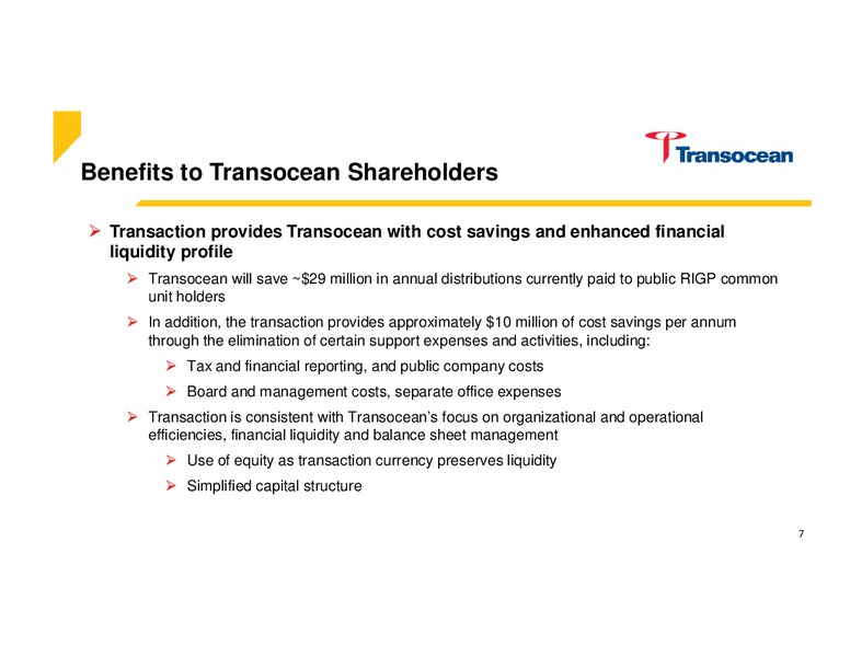Acquisition of Transocean Partners Presentation – Transocean Ltd. – slide 6