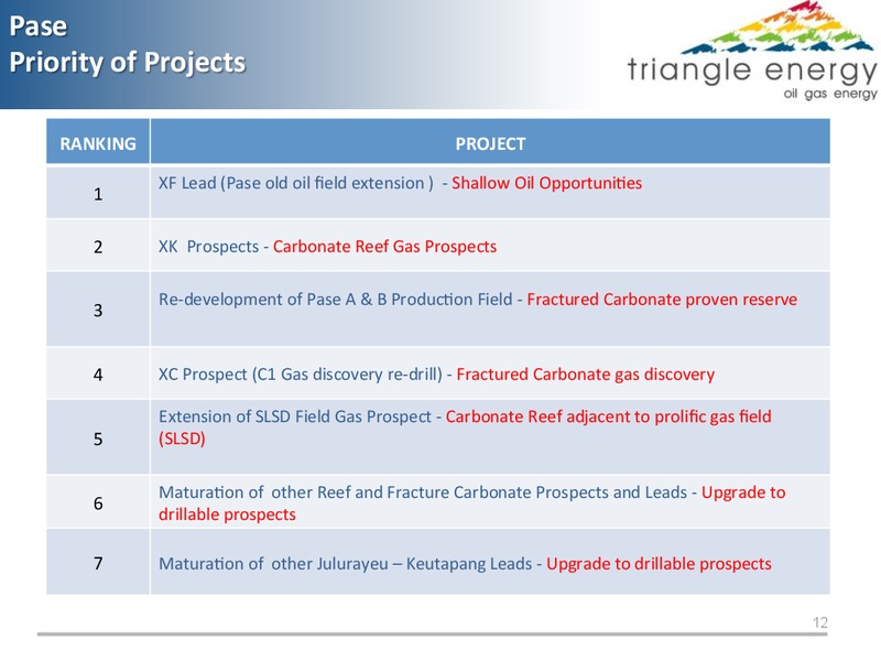 PASE BLOCK ACEH PROVINCE INDONESIA EXTENSION PHASE 2012   2032 – Triangle Energy – slide 11