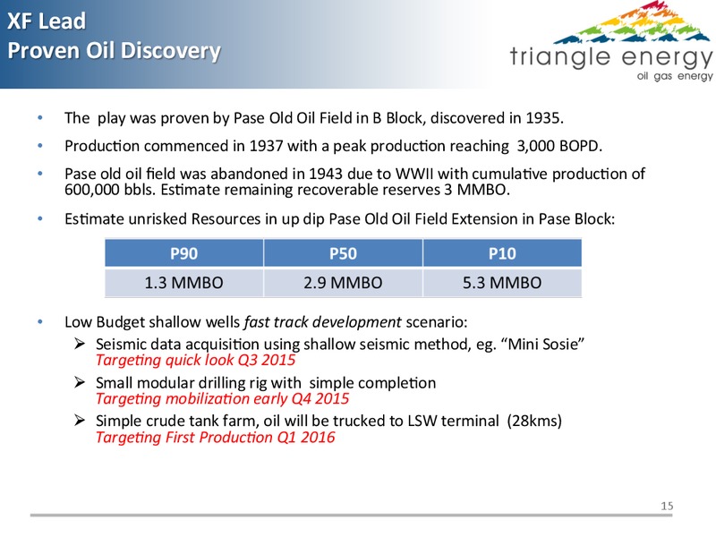 PASE BLOCK ACEH PROVINCE INDONESIA EXTENSION PHASE 2012   2032 – Triangle Energy – slide 14