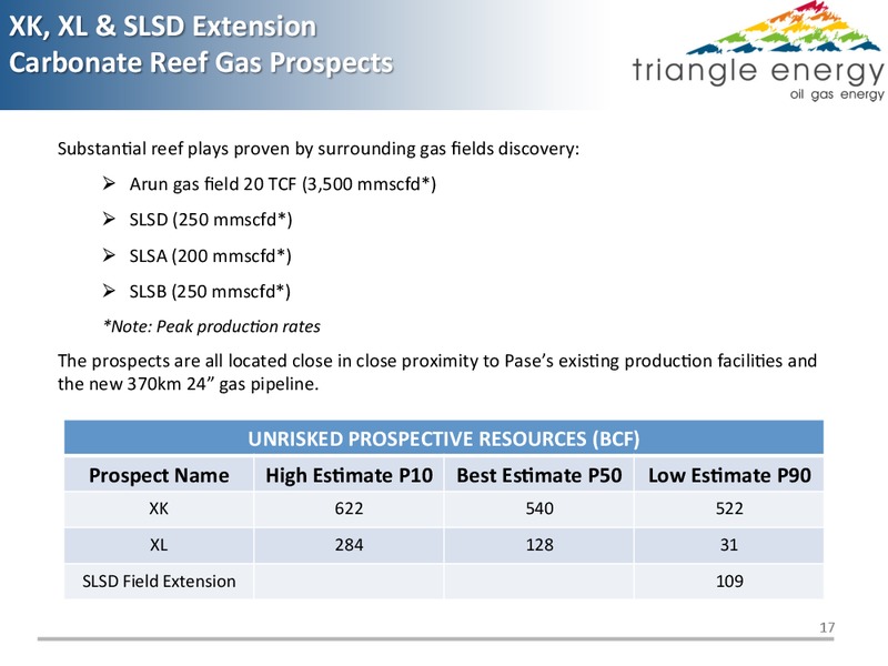 PASE BLOCK ACEH PROVINCE INDONESIA EXTENSION PHASE 2012   2032 – Triangle Energy – slide 16