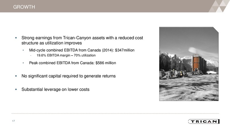 August 2017 Investor Presentation – Trican Well Service Ltd. – slide 16