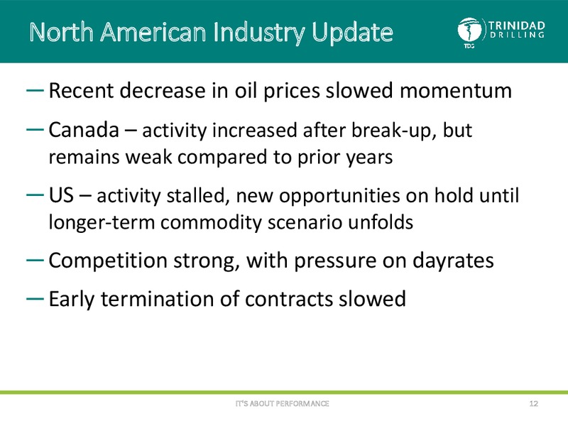 Peters and Co Conference – Trinidad Drilling Ltd. – slide 11