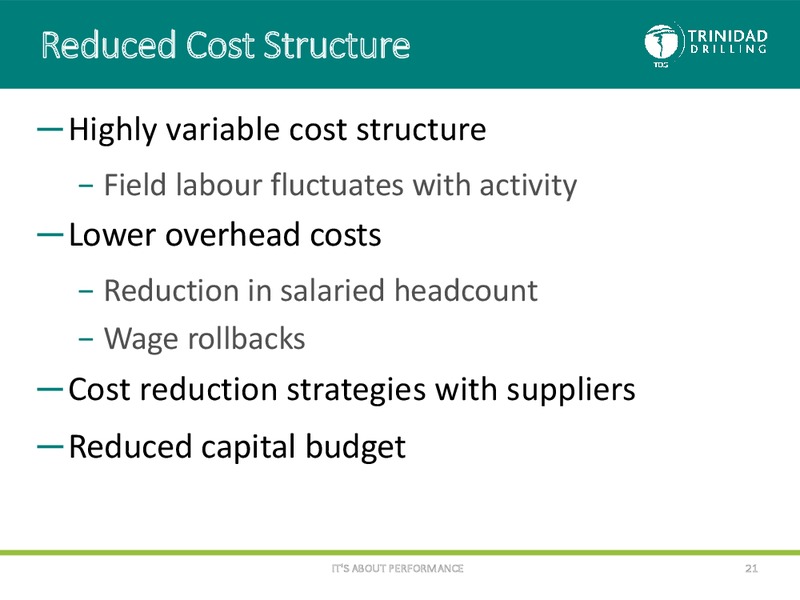 October 2015 Corporate Presentation – Trinidad Drilling Ltd. – slide 20