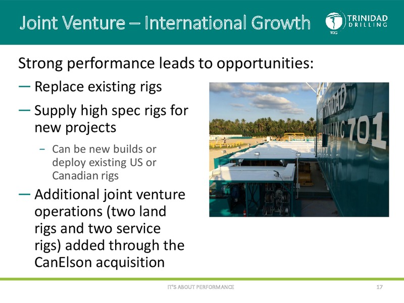 November 2015 Corporate Presentation – Trinidad Drilling Ltd. – slide 16