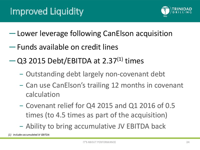 November 2015 Corporate Presentation – Trinidad Drilling Ltd. – slide 23