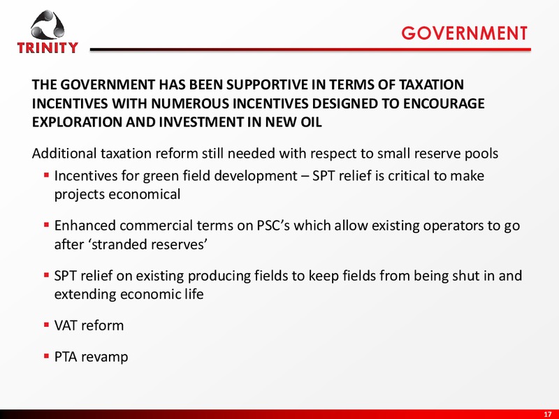 January 2015 Company Update – Trinity Exploration and Production Limited – slide 16