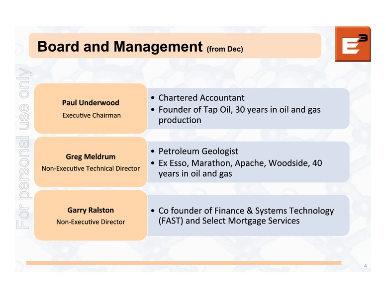 EXCELLENCE IN OIL AND GAS CONFERENCE – Triple Energy Limited – slide 4