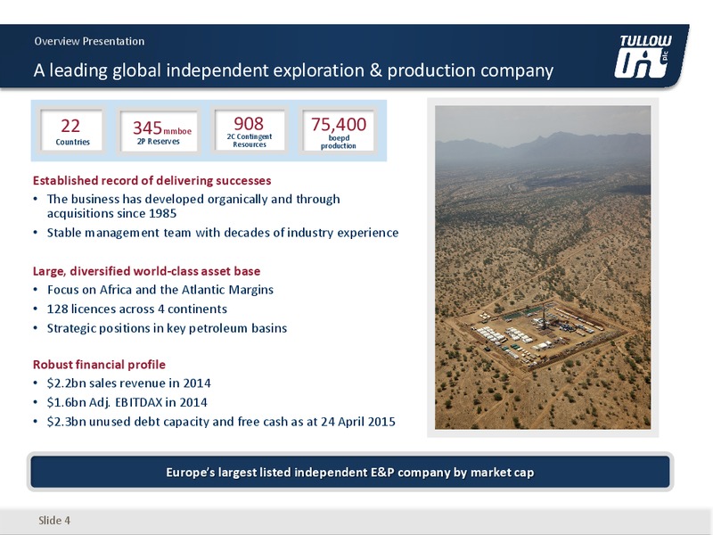 June 2015 Corporate Presentation – Tullow Oil Plc – slide 3