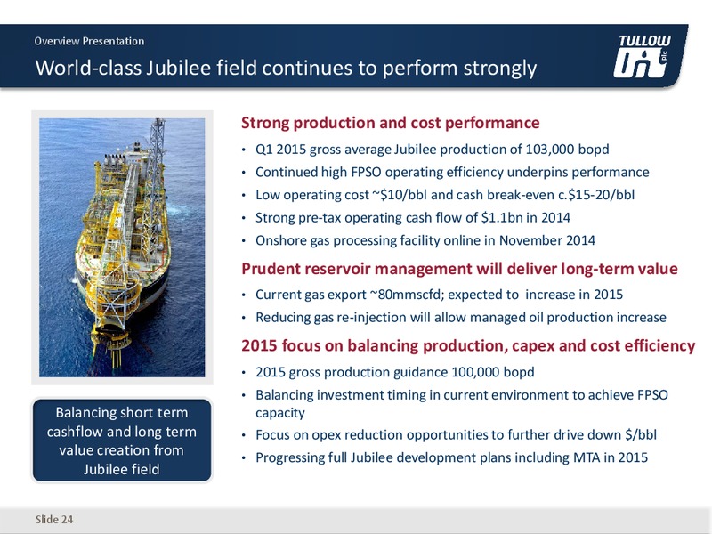 June 2015 Corporate Presentation – Tullow Oil Plc – slide 23