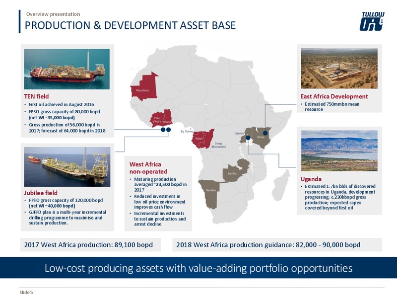January 2018 Overview Presentation – Tullow Oil Plc – slide 4