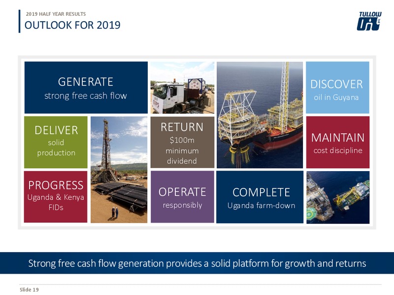H1 2019 Results – Tullow Oil Plc – slide 18