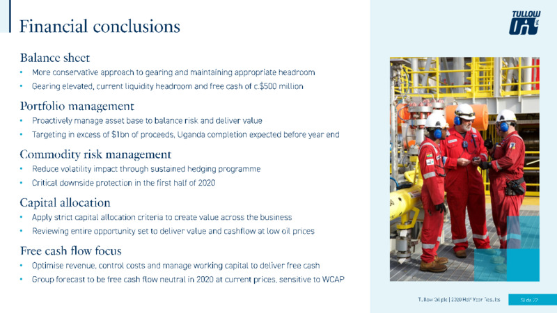 2020 Half Year Results – Tullow Oil Plc – slide 22