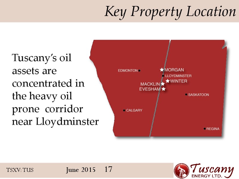 June 2015 Corporate Presentation – Tuscany Energy Ltd. – slide 16