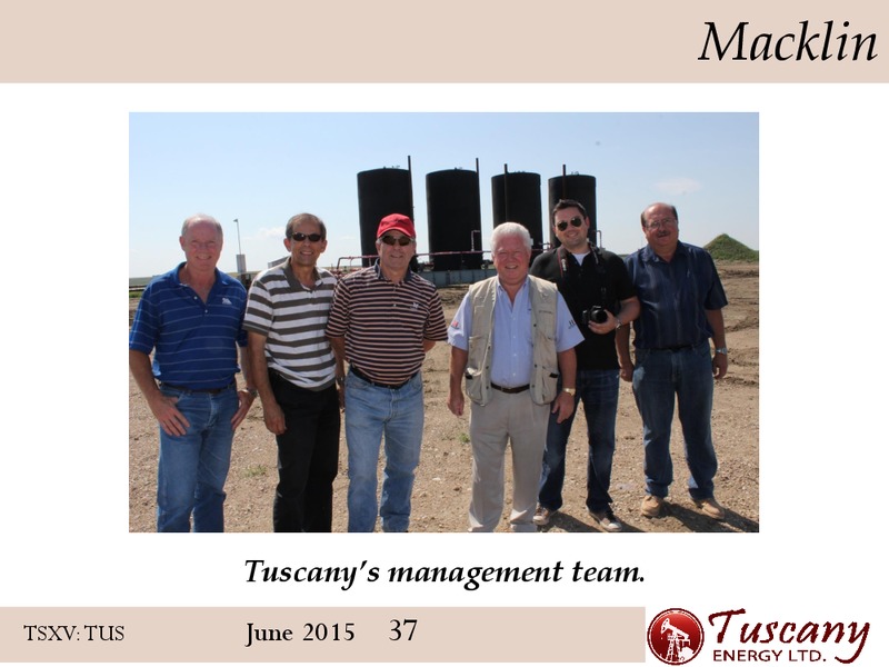 June 2015 Corporate Presentation – Tuscany Energy Ltd. – slide 34