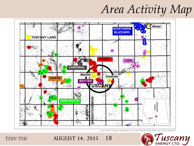 August 2015 Investor Presentation – Tuscany Energy Ltd. – slide 18