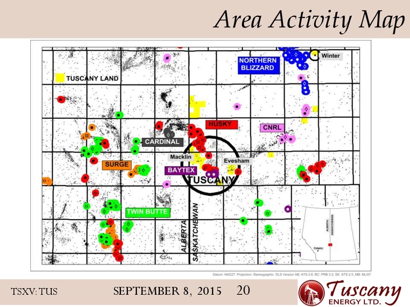 September 2015 Corporate Presentation – Tuscany Energy Ltd. – slide 20